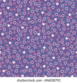 Patten with hearts. Decorative vector pattern with geometrical shapes.