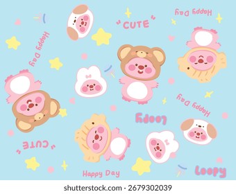 Patten loopy bonito coelho feliz 