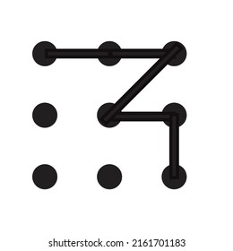 Un patrón para desbloquear un dispositivo - ilustración de protección - vector , icono 