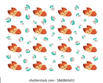 Patter with foxes and berries	