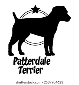 Patterdale Terrier dog silhouette,  dog, dog breeds, logo, vector, silhouette, logo design, animal, illustration, icon, sign, design, black,  symbol, pet