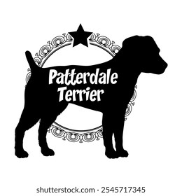 Patterdale Terrier dog silhouette, dog, dog breeds,  vector, silhouette, logo design, animal, illustration, icon, sign, black, pet