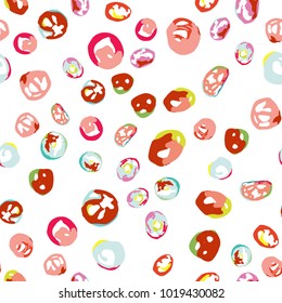 Pattern of 12 kinds of spots, different size, multicolor