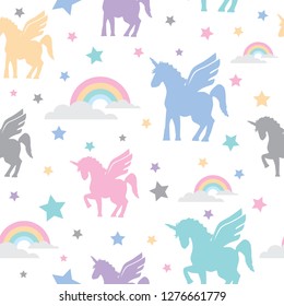 pattern 13 unicorns with rainbows and star ornament 
