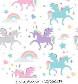 pattern 14 unicorns with rainbows, heart and star ornament 
