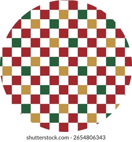 Patrón -3-4- Tablero de damas - Colores de los años Nuevos- oro-rojo-verde