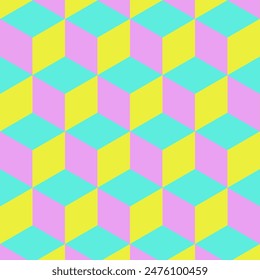 Pattern with 3D optical effect. Seamless geometric texture. Vector art.