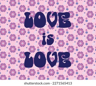 Pattern 70s flower background illustration vector