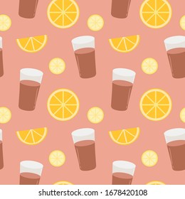 pattern about tea theme and fruits vector