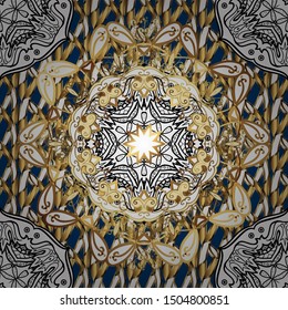 Pattern with abstract art flower for Tibetan yoga. Mandala, tribal vintage sketch with a medallion on white colors. Bohemian decorative element, indian henna design, vector retro circle ornament.