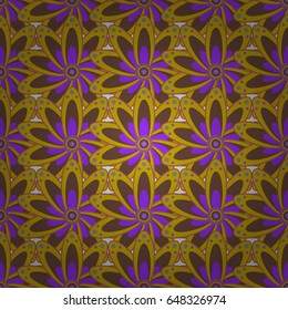 Pattern with abstract art flower for Tibetan yoga. Bohemian decorative element, indian henna design, vector retro circle ornament. Mandala, tribal vintage sketch with a medallion on petals background.
