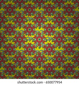 Pattern with abstract art flower for Tibetan yoga. Bohemian decorative element, indian design, vector retro circle ornament. Mandala, tribal vintage sketch with a medallion on colorfil background.