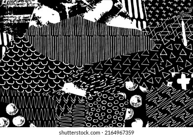 pattern. Abstract background with brush strokes. Monochrome hand drawn texture. Modern graphic design.Hand drawn striped.	