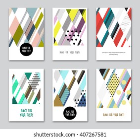 Pattern Abstract Background cards. Vector flyer, cover, poster design. A4 size. 