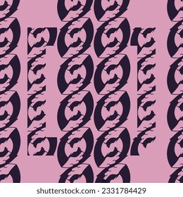 pattern with abstract beans; two colors pattern; chain design of abstract ornament dark purple and pink