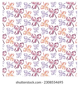 Pattern of abstract beautiful leaves of different colors. Vector image.