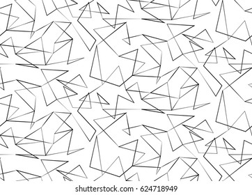 Pattern with abstract black lines on the white background