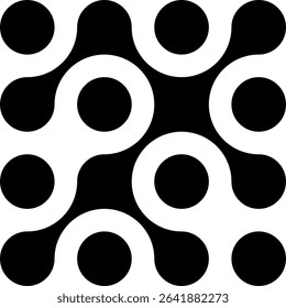  Pattern of abstract black metaball shapes. Vector illustration on transparent background.
