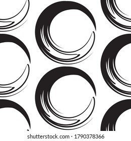 Pattern - abstract black rounded elements - white background - vector.