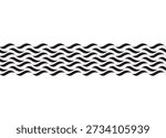 Pattern of abstract black waves on a white background. Vector background for printing, labels, advertising, packaging, textiles. Design element for drinks, sports. Water flow, sea, river. Border, stripe. Interior decor. Liquid