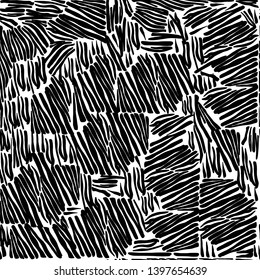 Pattern with abstract black and white texture. Imitation of color zebra. Wild Savannah, Africa. For textiles, design, scrapbooking, templates