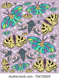 pattern with abstract butterflies