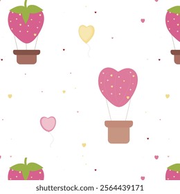 Pattern Abstract cartoon balloons for Valentine's Day. Cute textiles for lovers.