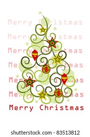 Pattern and abstract christmas tree - beauty vector