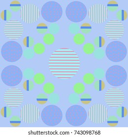 Pattern  of abstract circles, stripes, crosses.