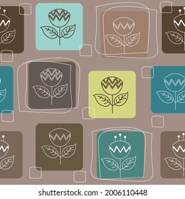 Muster mit abstrakten Konturblumen 