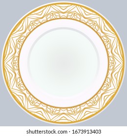 Pattern With Abstract Floral Round Ornament. Oriental Pattern.  Vector