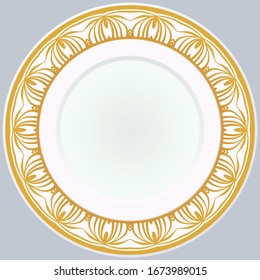 Pattern With Abstract Floral Round Ornament. Oriental Pattern. Vector