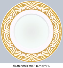 Pattern With Abstract Floral Round Ornament. Oriental Pattern. Indian, Moroccan, Mystic, Ottoman Motifs. Anti-Stress Therapy Pattern. Vector
