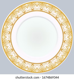 Pattern With Abstract Floral Round Ornament. Oriental Pattern. Indian, Moroccan, Mystic, Ottoman Motifs. Anti-Stress Therapy Pattern. Vector