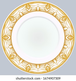 Pattern With Abstract Floral Round Ornament. Mystical Oriental Pattern. Indian, Moroccan or Ottoman Motifs. Anti-Stress Therapy Pattern. Vector