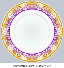 Pattern With Abstract Floral Round Ornament. Oriental Pattern. Indian, Moroccan, Mystic, Ottoman Motifs. Anti-Stress Therapy Pattern. Vector