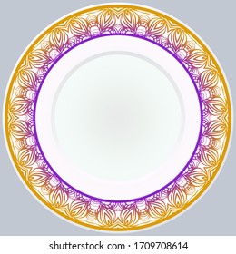 Pattern With Abstract Floral Round Ornament. Oriental Pattern. Indian, Moroccan, Mystic, Ottoman Motifs. Anti-Stress Therapy Pattern. Vector