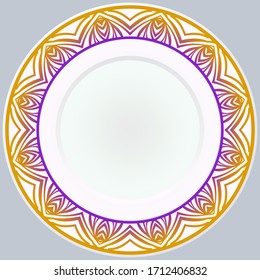 Pattern With Abstract Floral Round Ornament. Oriental Pattern. Indian, Moroccan, Mystic, Ottoman Motifs. Anti-Stress Therapy Pattern. Vector