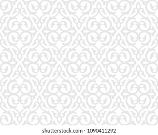 Pattern. Abstract floral seamless background with stylized leaves and scrolls forming ornament in Arabesque style.