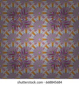Pattern with abstract flower for Tibetan yoga. Bohemian decorative element, indian henna design, vector retro circle ornament. Mandala, tribal vintage sketch with a medallion on colorful background.