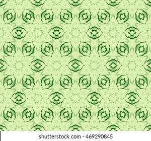 pattern of abstract flowers. green color. Seamless vector illustration. to design greeting cards, backgrounds, wallpaper, interior design.