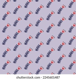 pattern of abstract flowers with leaves