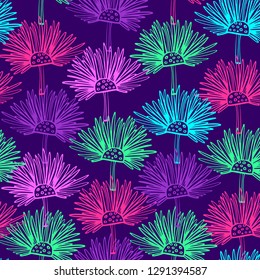 pattern with abstract flowers. Scottish thistle floral background. Can be uset for textile, wallpapers, prints and web design. Vector illustration