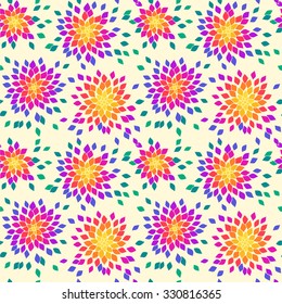 Pattern with abstract flowers. Seamless decoration wallpaper. Abstract vector illustration with leaves. Can be used for wallpaper, pattern fills, web page background, surface textures.