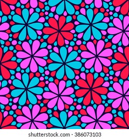 Pattern with abstract flowers. Seamless decoration wallpaper. Abstract vector illustration with flowers. Can be used for wallpaper, pattern fills, web page background, surface textures.