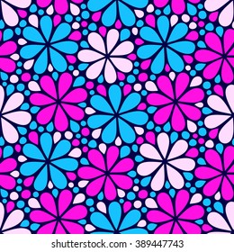 Pattern with abstract flowers. Seamless decoration wallpaper. Abstract vector illustration with flowers. 