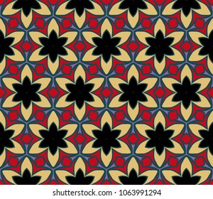 Pattern Pattern of abstract geometric flowers. Seamless vector illustration. for design greeting cards, backgrounds, wallpaper, interior design.