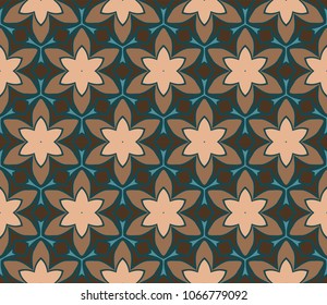 Pattern of abstract geometric flowers. Seamless vector illustration. for design greeting cards, backgrounds, wallpaper.