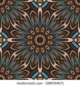 Pattern of abstract geometric flowers. Seamless vector illustration. for design greeting cards, backgrounds, wallpaper, interior design