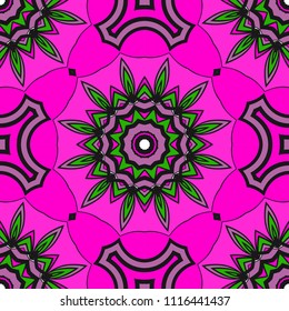 Pattern of abstract geometric flowers. Seamless vector illustration. for design greeting cards, backgrounds, wallpaper, interior design